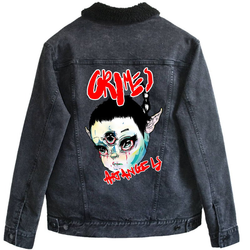 Art Angels By Grimes Graphic Unisex Sherpa-lined Denim Jacket | Artistshot