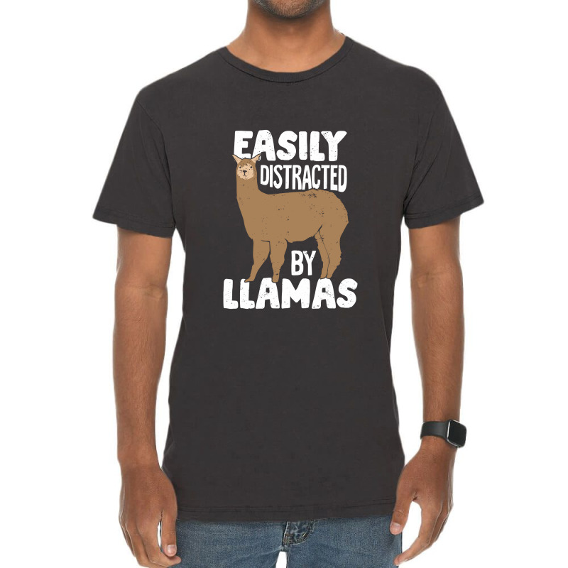 Easily Distracted By Llamas Animal Lover Gift Vintage T-shirt | Artistshot