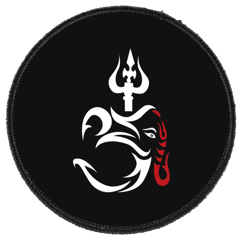 Trending Om-ganesha And Lord Shiva Divine Trident Trishul Round Patch ...