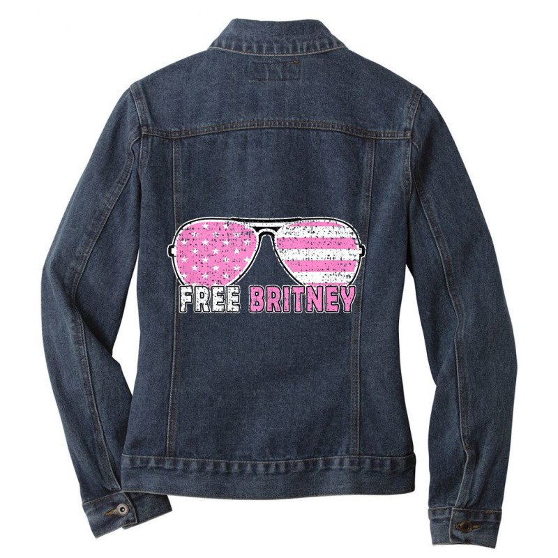 Limited Edition Free Britney Movement Vintage Us Flag Hot (2) Ladies Denim Jacket by femalesbaubles | Artistshot