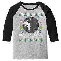 Alaskan Malamute Ugly Christmas Youth 3/4 Sleeve | Artistshot