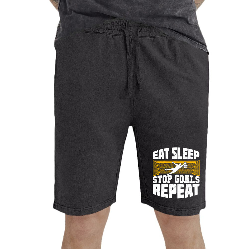 Eat Sleep Stop Goals Repeat Soccer Goalkeeper Gift Vintage Short | Artistshot