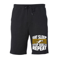 Eat Sleep Stop Goals Repeat Soccer Goalkeeper Gift Fleece Short | Artistshot