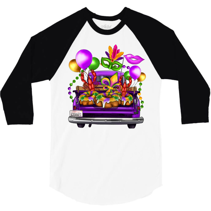 Mardi Gras Farm Truck 3/4 Sleeve Shirt | Artistshot