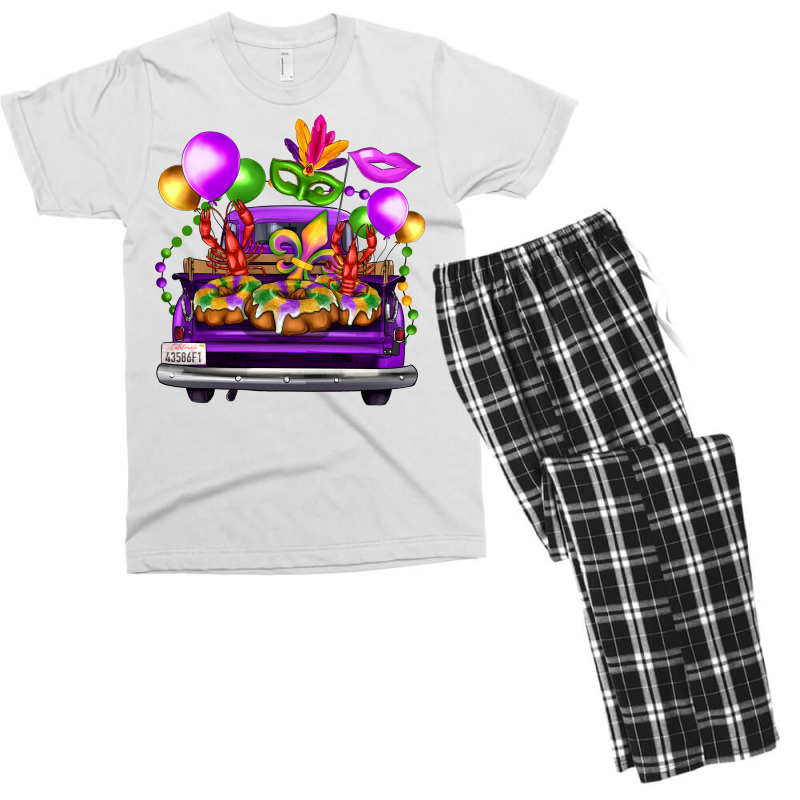 Mardi Gras Farm Truck Men's T-shirt Pajama Set | Artistshot