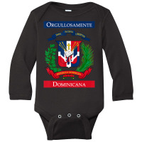 Trending Orgullosamente Dominicana Dominican Flag Long Sleeve Baby Bodysuit | Artistshot