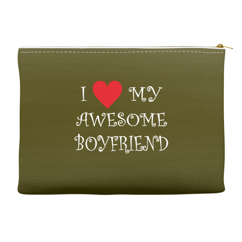 I Love My Boyfriend Accessory Pouches | Artistshot