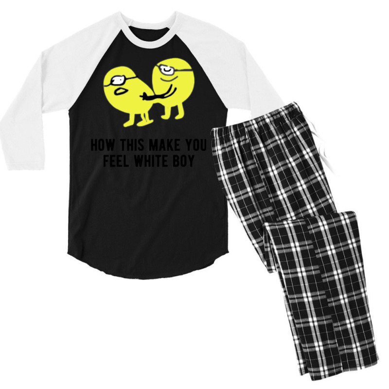 How This Make You Feel White Boy Men's 3/4 Sleeve Pajama Set | Artistshot