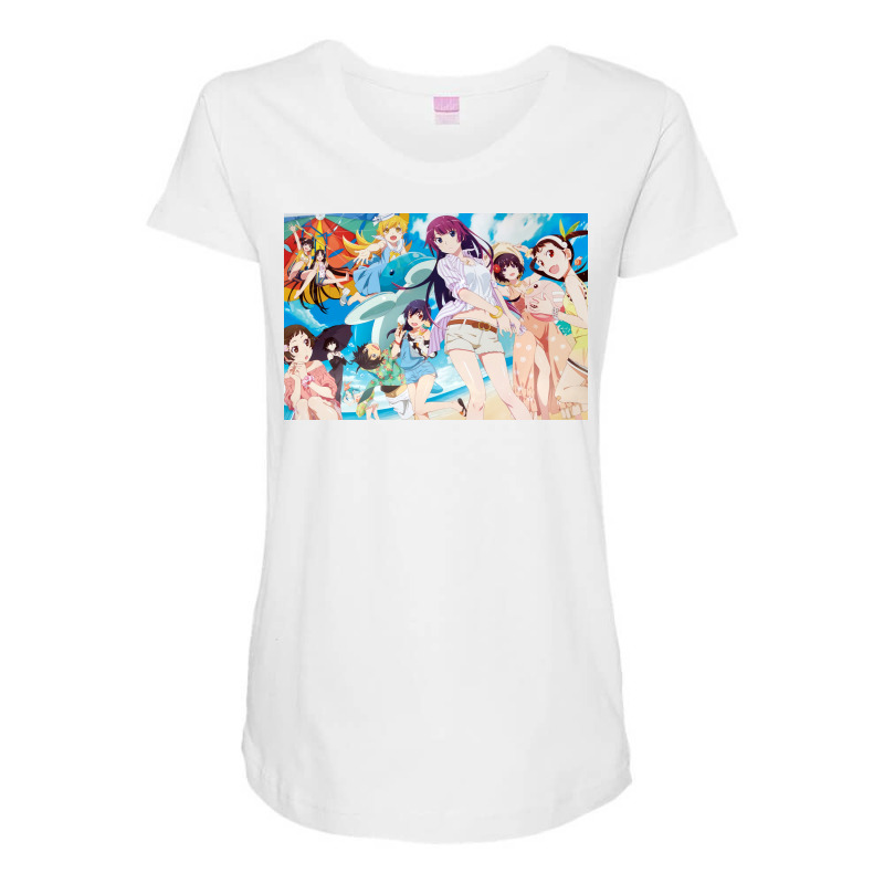 Monogatari Series   Group Summer Maternity Scoop Neck T-shirt by avilesjorhama | Artistshot