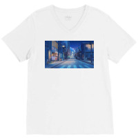 Night Anime V-neck Tee | Artistshot