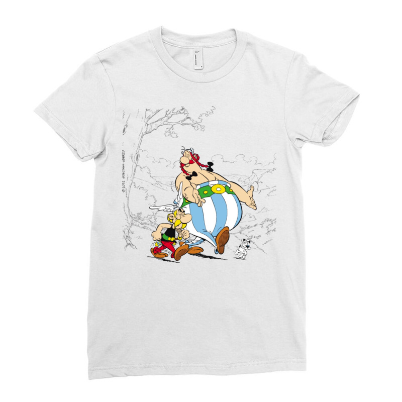 Asterix Obelix Dogmatix Taking A Walk Ladies Fitted T-Shirt by kakashop | Artistshot