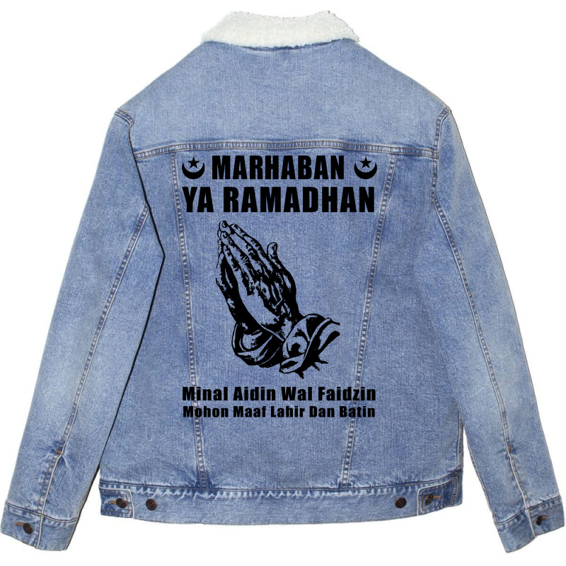 Marhaban Ya Ramadhan Unisex Sherpa-lined Denim Jacket | Artistshot