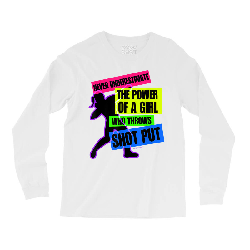 Track And Field Girl Power Shot Put Thrower Long Sleeve Shirts by ROXANZALEZ | Artistshot