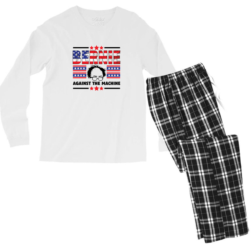 Bernie Against The Machine For Light Men's Long Sleeve Pajama Set by autlu2024 | Artistshot