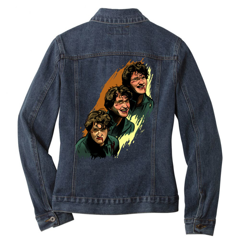 Final Faces Of C. Cunningham Ladies Denim Jacket by markkasihanu | Artistshot