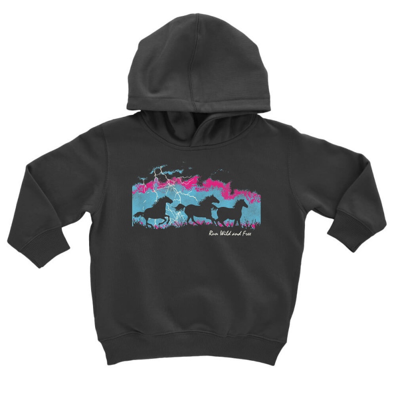 Run Wild And Free Running Horses Silhouettes Thunderstorm T Shirt Toddler Hoodie by katheleenweb0 | Artistshot