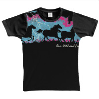 Run Wild And Free Running Horses Silhouettes Thunderstorm T Shirt Graphic Youth T-shirt | Artistshot