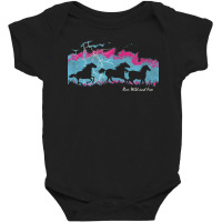 Run Wild And Free Running Horses Silhouettes Thunderstorm T Shirt Baby Bodysuit | Artistshot