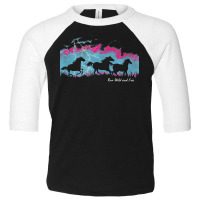 Run Wild And Free Running Horses Silhouettes Thunderstorm T Shirt Toddler 3/4 Sleeve Tee | Artistshot