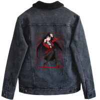 Yumeko Jabami Red Edgy Overload Unisex Sherpa-lined Denim Jacket | Artistshot