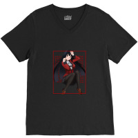 Yumeko Jabami Red Edgy Overload V-neck Tee | Artistshot