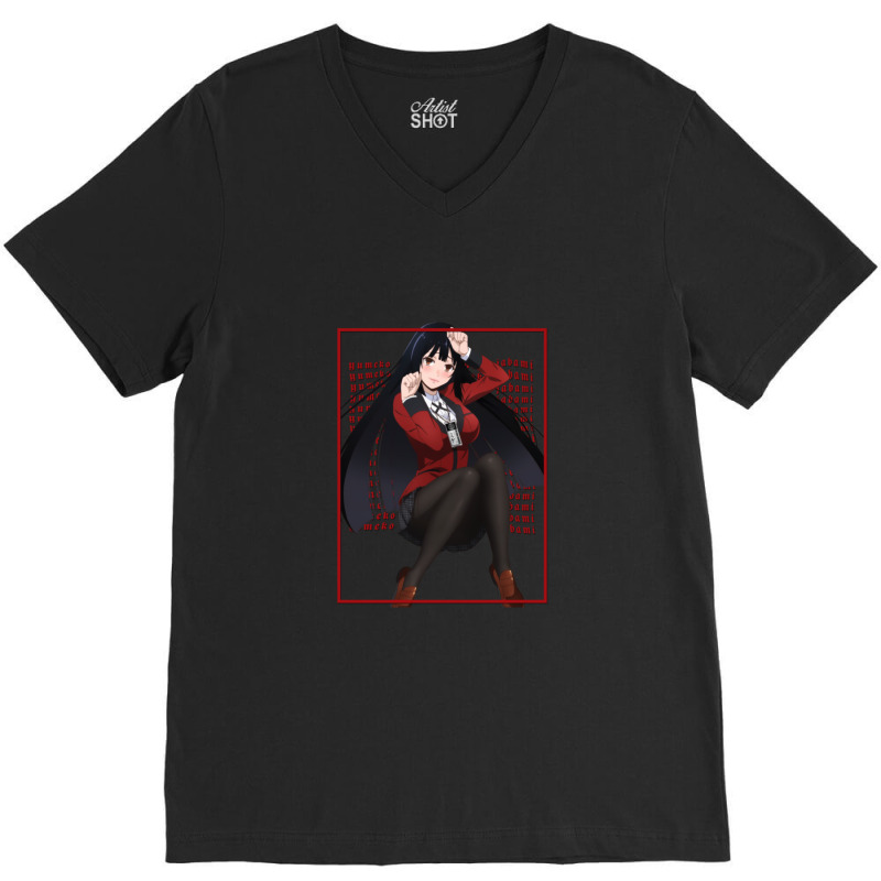 Yumeko Jabami Red Edgy Overload V-Neck Tee by CurtisDaleCochran | Artistshot