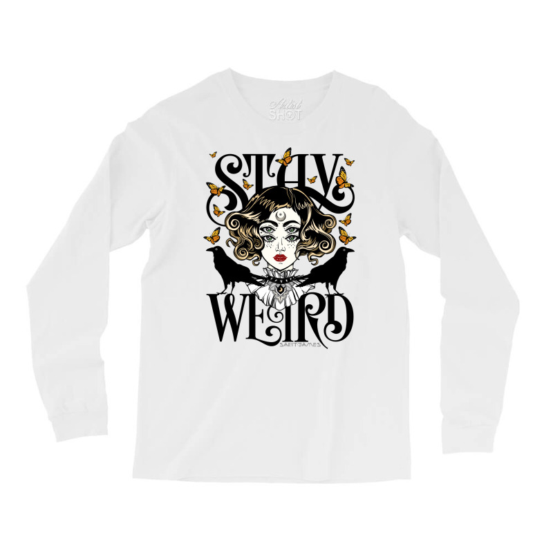 Rose And The Ravens {stay Weird} Colour Version Long Sleeve Shirts | Artistshot