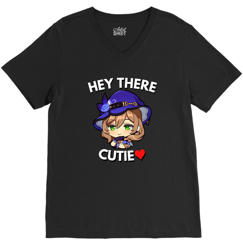 Lisa Hey There Cutie Genshin Impact V-neck Tee | Artistshot