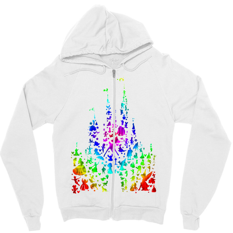 Happiest Castle On Earth (rainbow Explosion) Sleeveless Top Zipper Hoodie | Artistshot