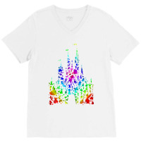 Happiest Castle On Earth (rainbow Explosion) Sleeveless Top V-neck Tee | Artistshot