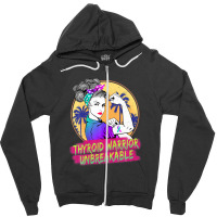 Thyroid Warrior Unbreakable Women Thyroid Awareness Zipper Hoodie | Artistshot