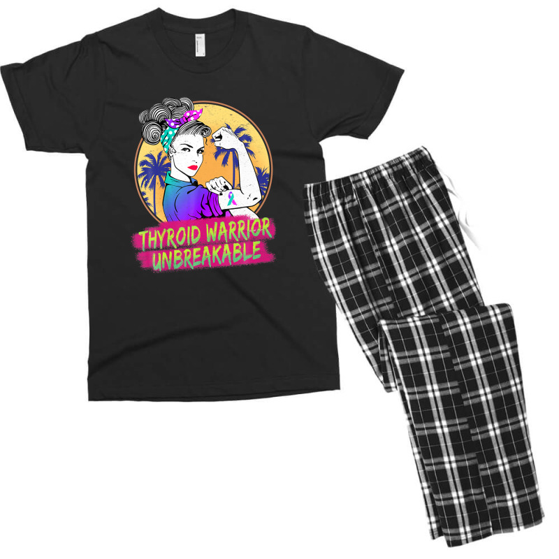 Thyroid Warrior Unbreakable Women Thyroid Awareness Men's T-shirt Pajama Set | Artistshot