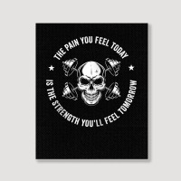 The Pain You Feel Today Hardcore Workout Zip Hoodie Portrait Canvas Print | Artistshot