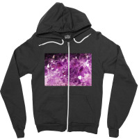 Purple Amethyst Crystals Texture Zipper Hoodie | Artistshot