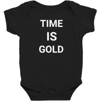 Words Design Time Is Gold Baby Bodysuit | Artistshot