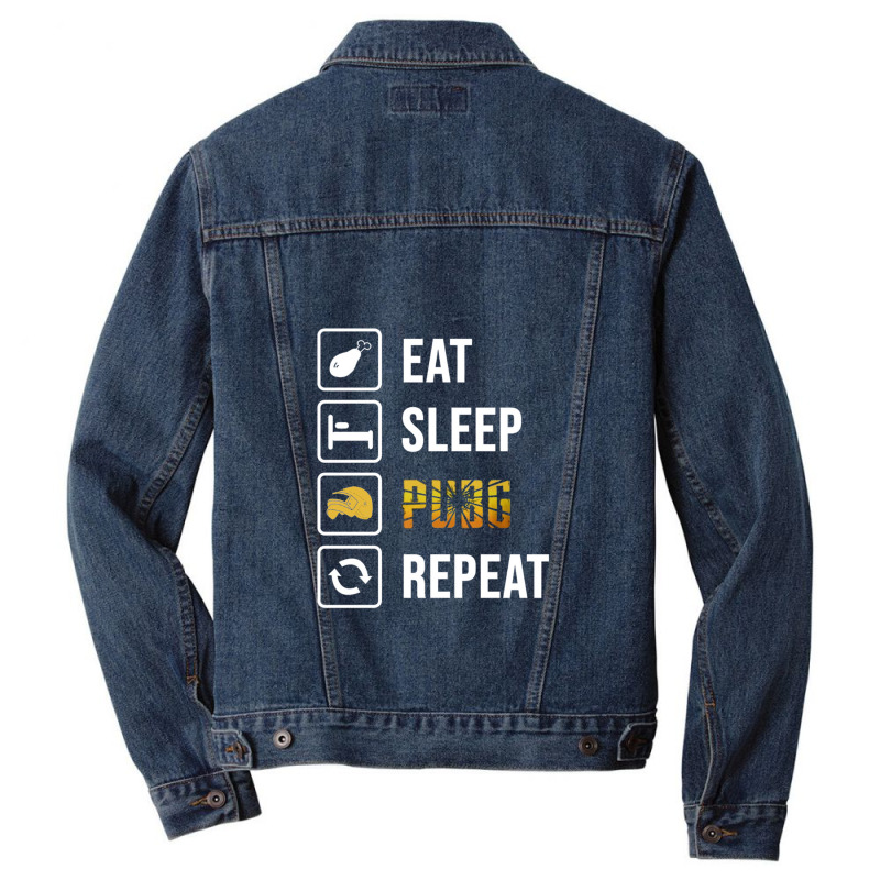 Eat Sleep Pubg Repeat - Game Nerds Daily Life Gift Ideas Men Denim Jacket | Artistshot