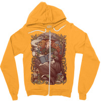 Nouveau Folk Witch Zipper Hoodie | Artistshot