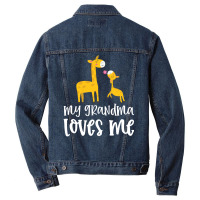 Giraffe My Grandma Loves Me Men Denim Jacket | Artistshot