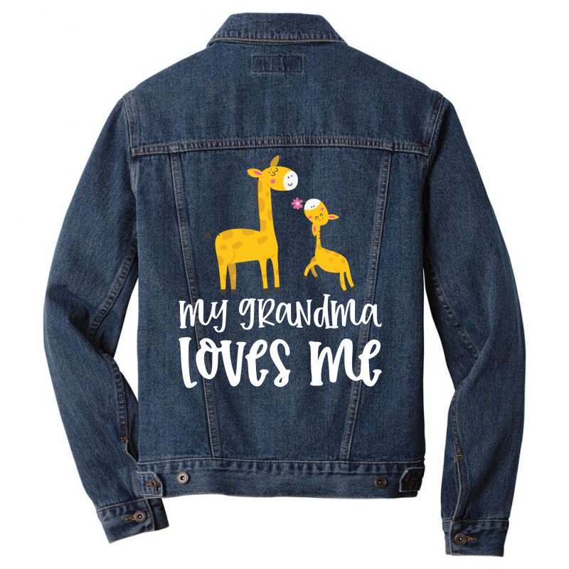 Giraffe My Grandma Loves Me Men Denim Jacket by CueTrendyFinds | Artistshot