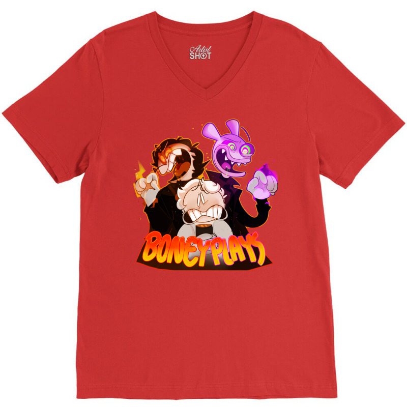 Oneyplays ! Boneyplays ! Halloween!!! V-Neck Tee by mrirtstruppg | Artistshot