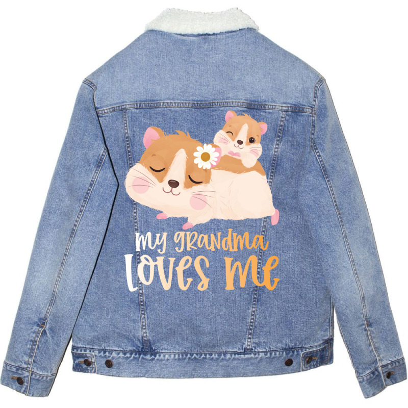 Cute Hamsters My Grandma Loves Me Unisex Sherpa-Lined Denim Jacket by CueTrendyFinds | Artistshot