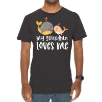 Orange Whales My Grandma Loves Me Vintage T-shirt | Artistshot