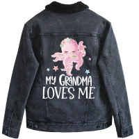 Pink Octopus My Grandma Loves Me Unisex Sherpa-lined Denim Jacket | Artistshot