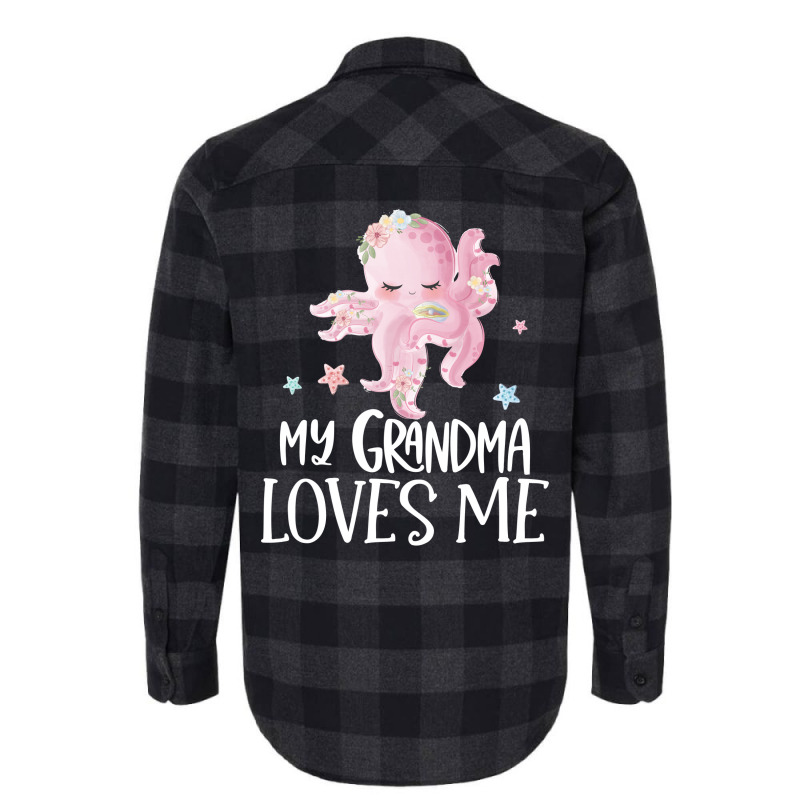 Pink Octopus My Grandma Loves Me Flannel Shirt by CueTrendyFinds | Artistshot