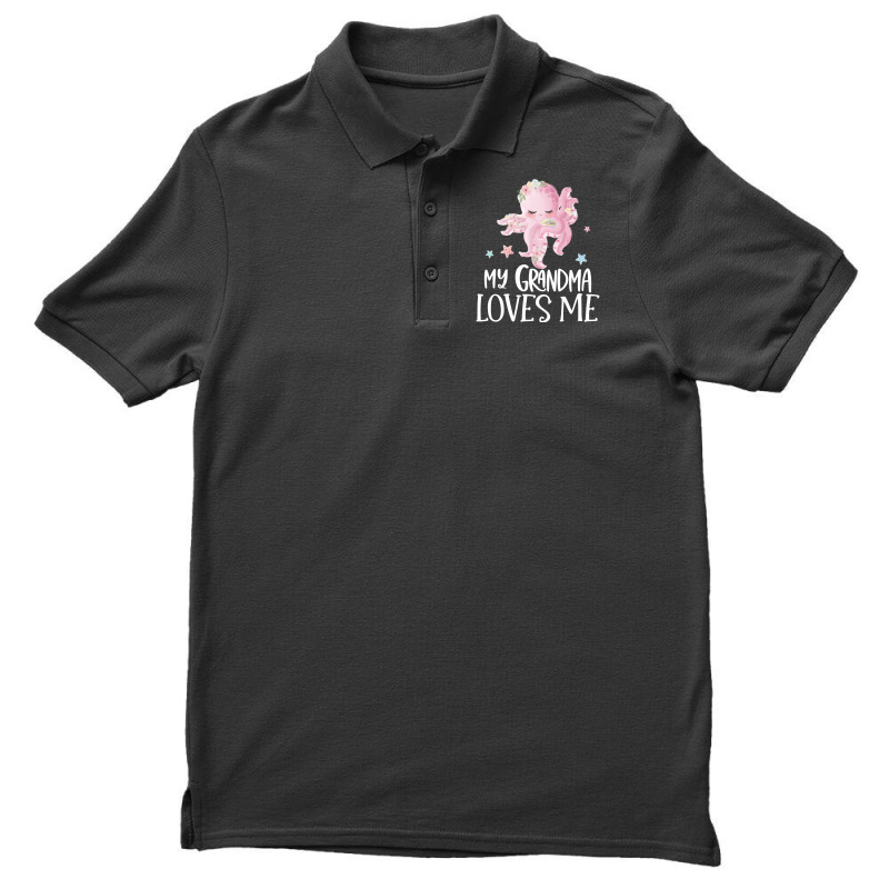 Pink Octopus My Grandma Loves Me Men's Polo Shirt by CueTrendyFinds | Artistshot