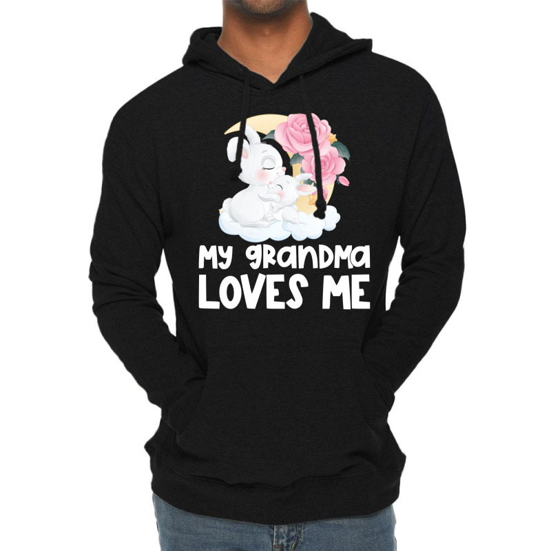 Rabbit Bunnies My Grandma Loves Me Lightweight Hoodie by CueTrendyFinds | Artistshot