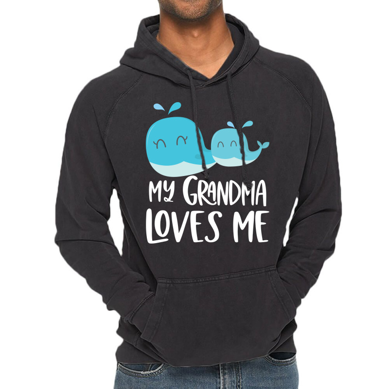 My Grandma Loves Me - Blue Whales Vintage Hoodie by CueTrendyFinds | Artistshot