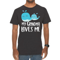 My Grandma Loves Me - Blue Whales Vintage T-shirt | Artistshot