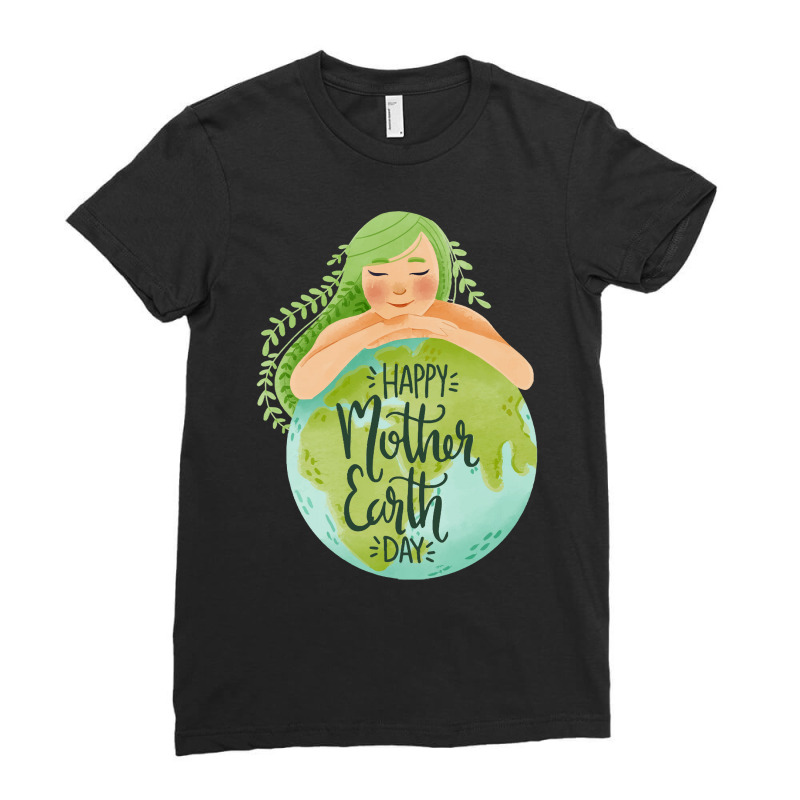 Happy Mother Earth Day Girl Hugging Earth8tan3x9a6d 94 Ladies Fitted T-Shirt by Eme90 | Artistshot