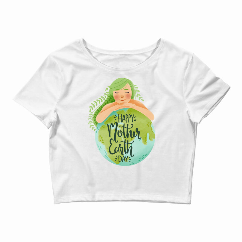 Happy Mother Earth Day Girl Hugging Earth8tan3x9a6d 94 Crop Top by Eme90 | Artistshot